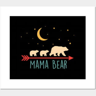 Mama Bear With 2 Cubs - Posters and Art